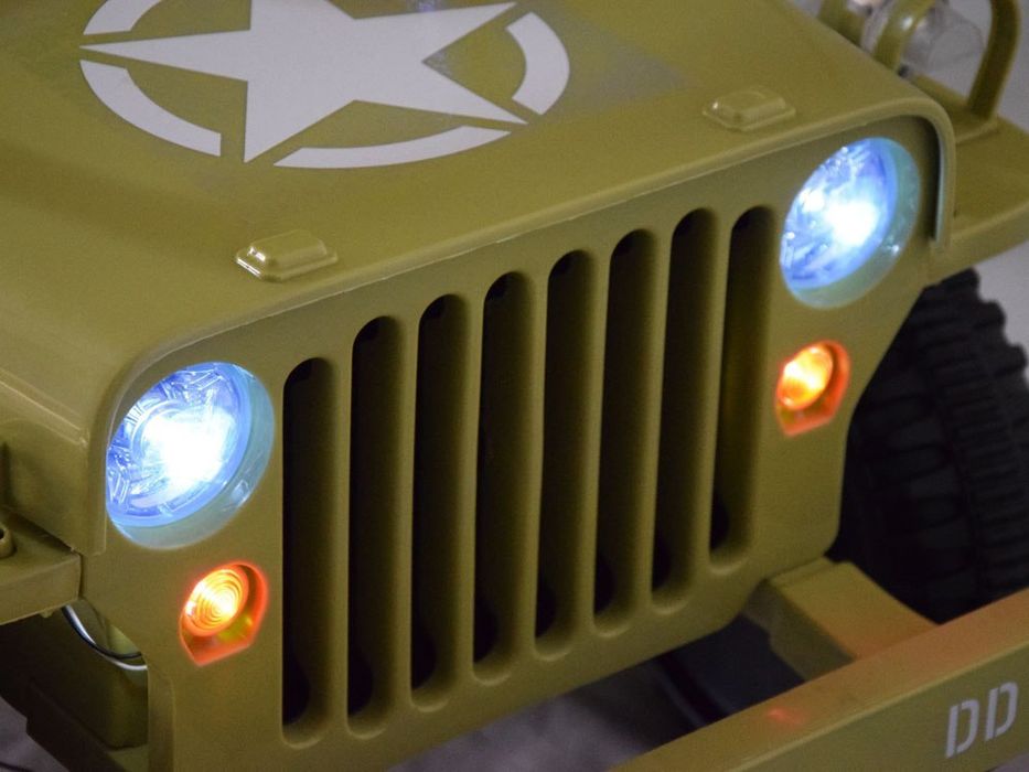 Wojskowe Auto Na Akumulator Willys + Pilot Pa0263
