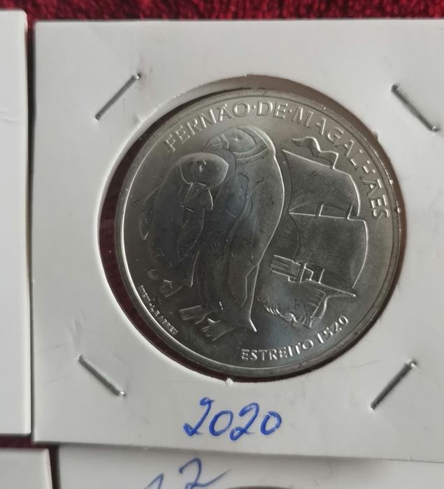 Conjunto das moedas prata Fernão Magalhães