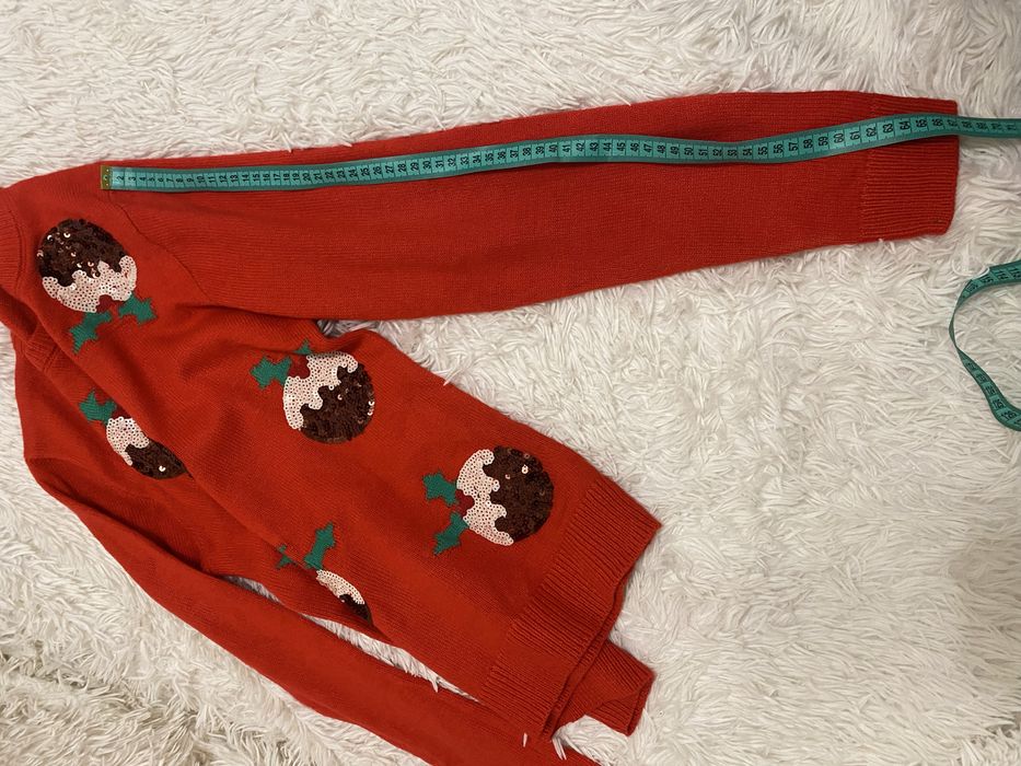 Новорічний червоний светер новогодний свитер красный 8-12 р.