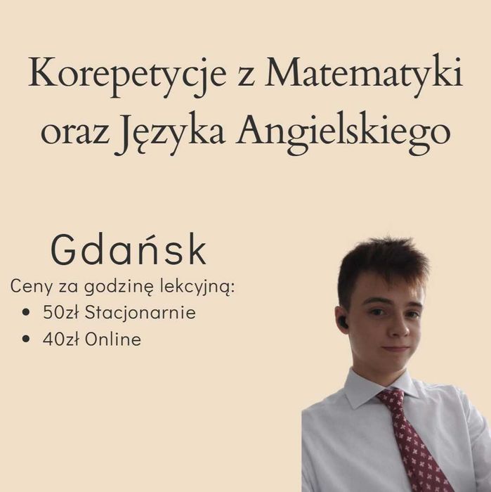 Korepetycje Matematyka/Angielski Stacjonarne oraz Online