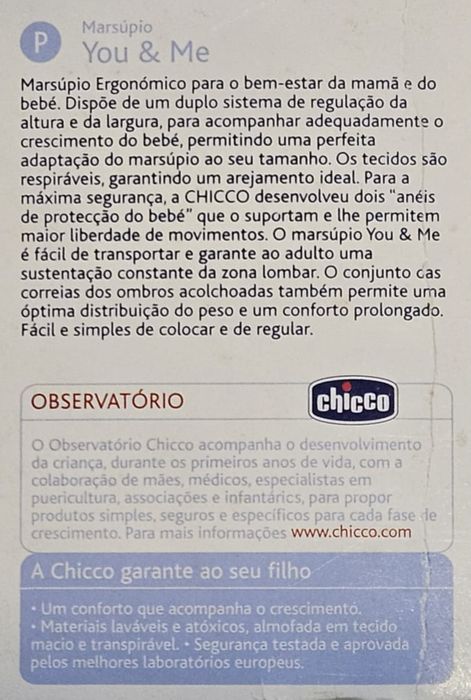 Marsúpio Chicco modelo You & Me até 12kg