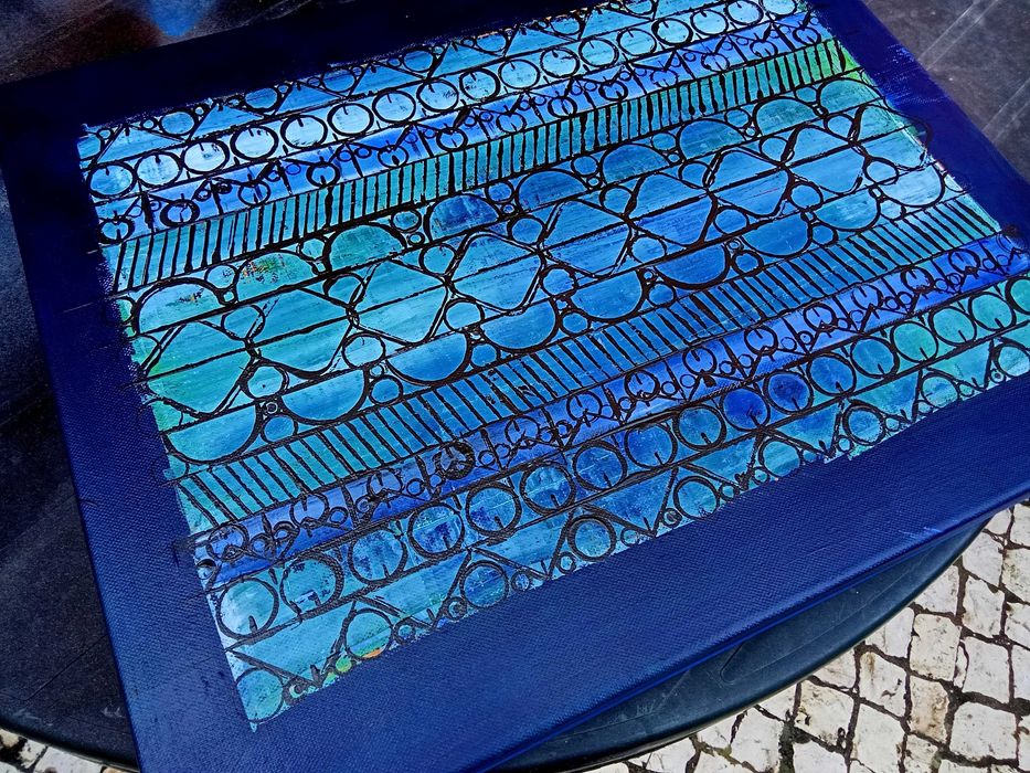 Quadro pintura abstrata 40x50cm acrílico