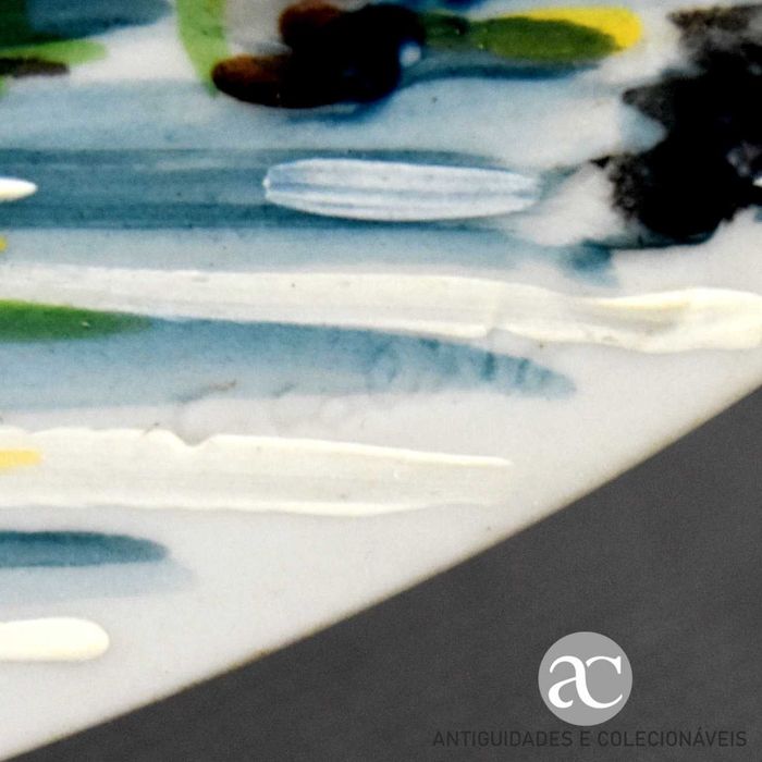 Placa Biscuit de Moliceiro, alto relevo, artista Carlos Calisto