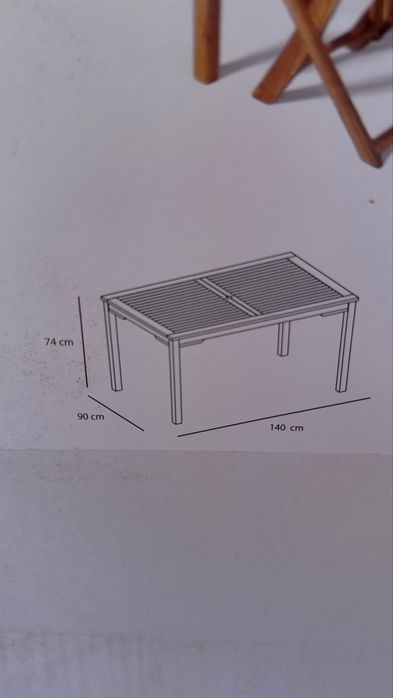 Mesa acacia nova em caixa