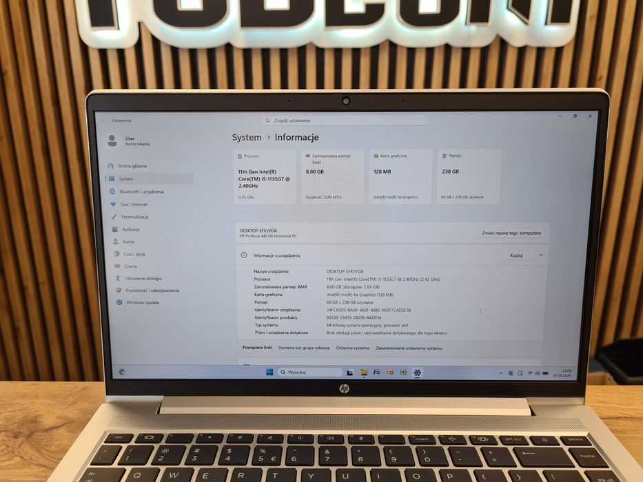 HP ProBook 440 G8 FHD IPS i5-1135G7 8GB Ram 256GB SSD Windows 11