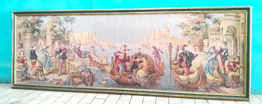 Quadro Vintage de Tapeçaria Início do Séc.