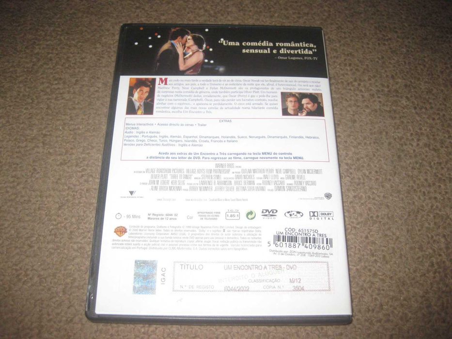 DVD "Um Encontro a Três" com Neve Campbell