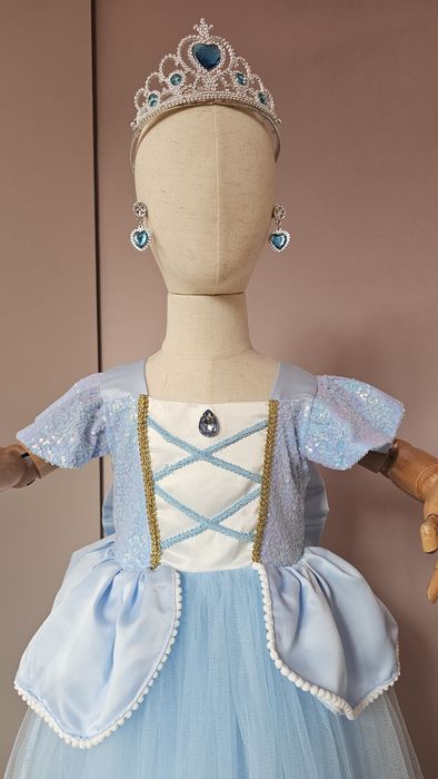 Дитяча гарна пишна сукня принцеси блакитна попелюшки на 3 4 5 6 років