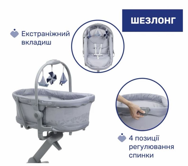 Кроватка-стілець Chicco 5 в 1 Baby Hug Pro