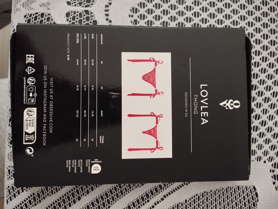 Bielizna Obsessive czerwona Nowa S/M