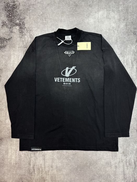 Лонгслів Vetements Washed Black S M L XL Oversized Balenciaga ERD