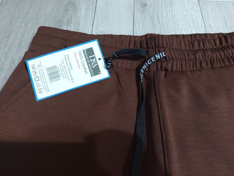 Hit spodnie brązowe dresowe nowe uni