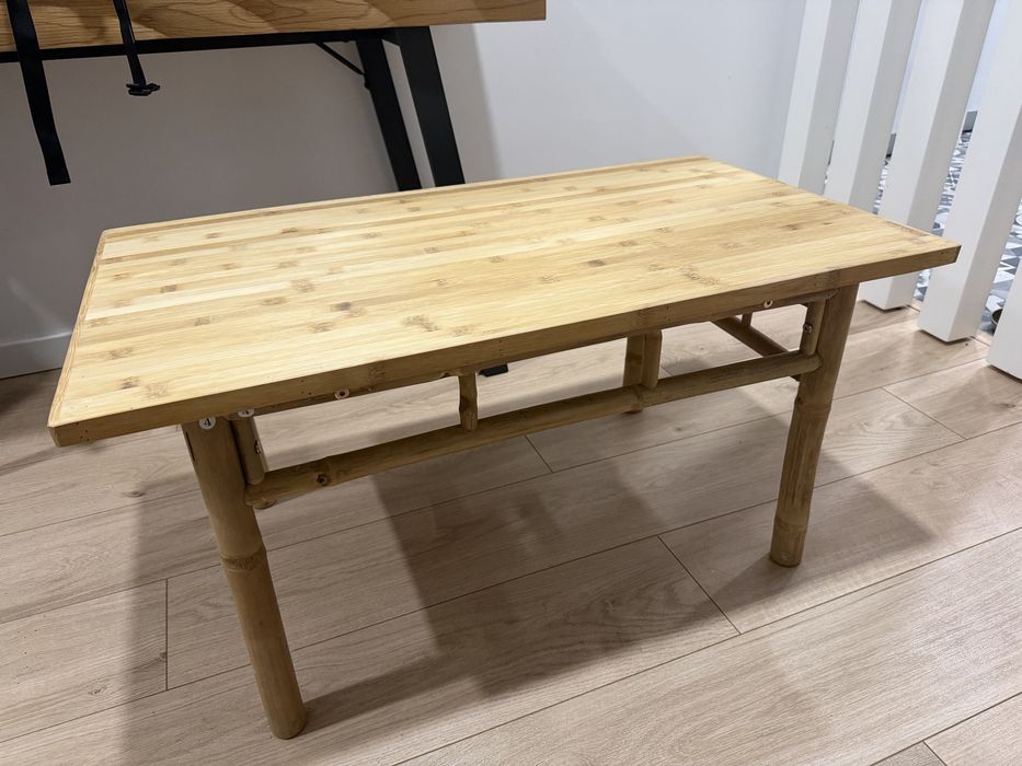 Mesa madeira e bambu