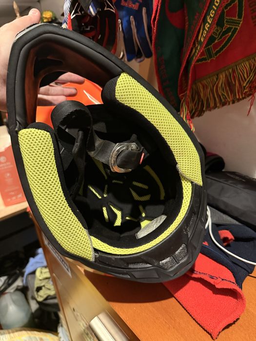 Capacete KLY Cross / Enduro M  Laranja + Viseira Espelhada