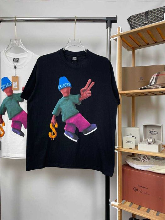Футболка Stussy "Man" | Бавовняна Чорна Футболка Стуссі | Streetwear