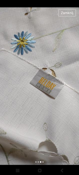 Serweta bieżnik z haftem niebieskim