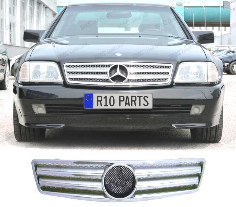 GRELHA FRONTAL AMG MERCEDES SL W129 89-98 PRETO CROMADO