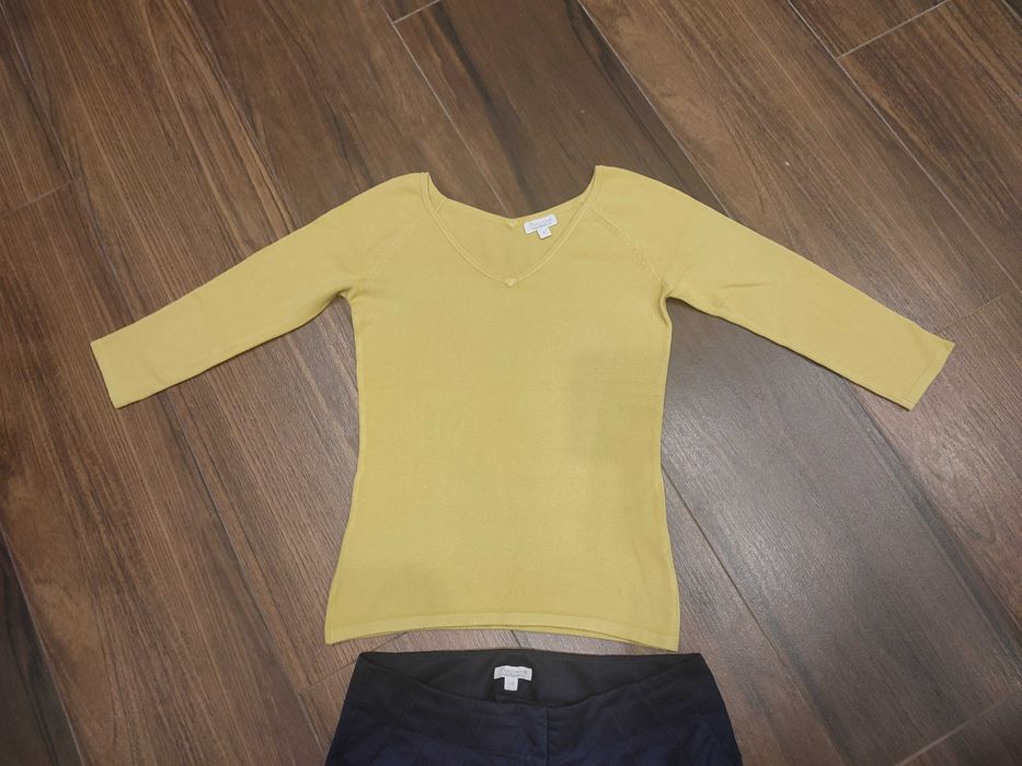 SOLAR spodnie granatowe, sweterek r. XS