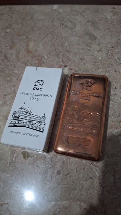 Barra cobre 1kg 999.99