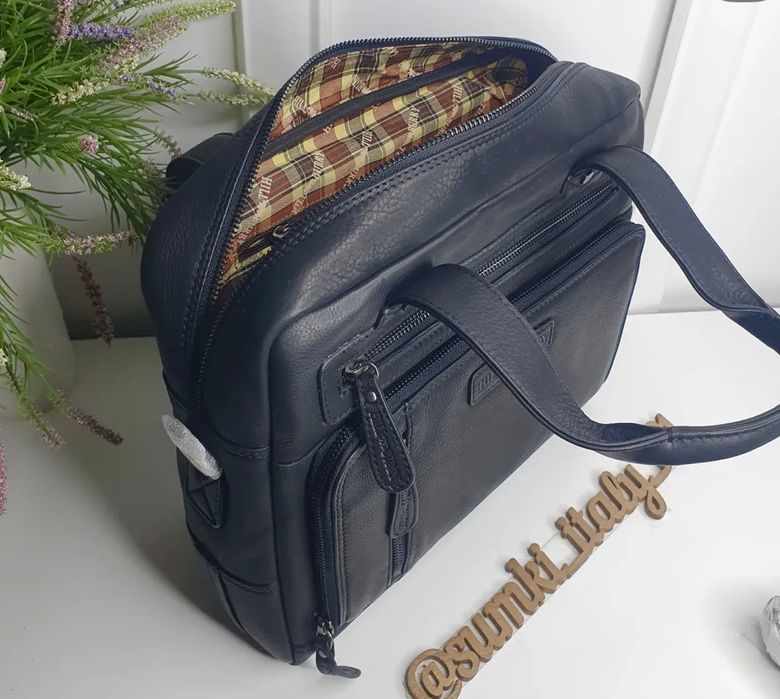 Hillburry кожаная сумка под ноутбук , 3158HВ сумка Портфель Hill Bur