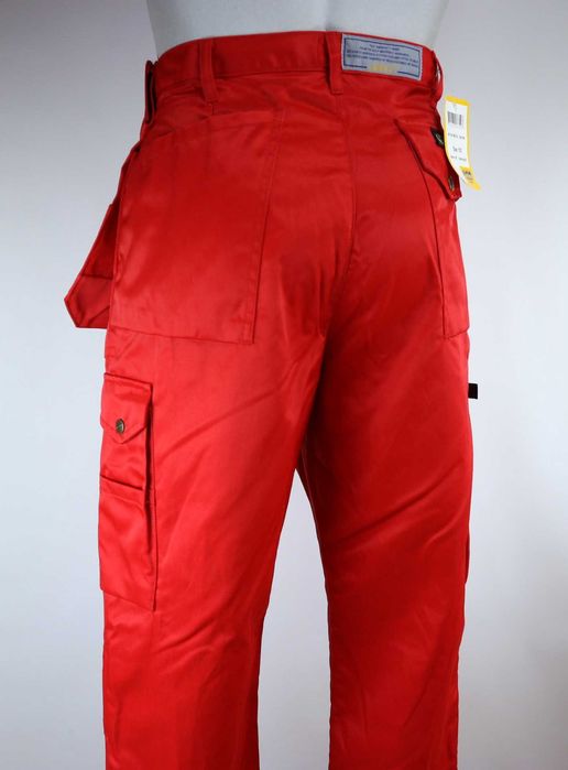 Snickers 5592 czerwone spodnie robocze z wiszącymi kieszeniami XL
