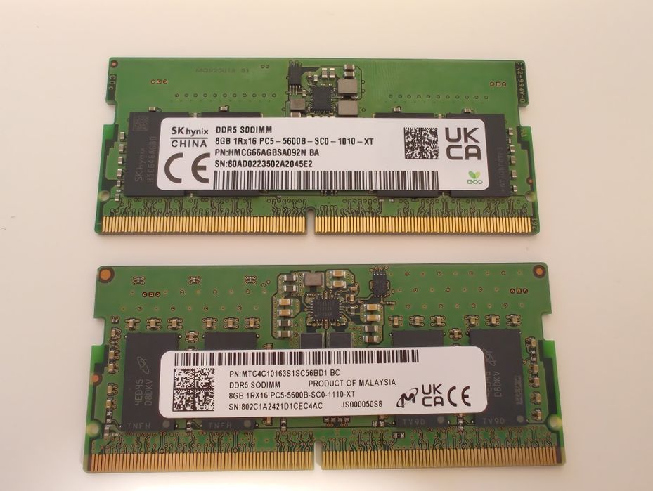 Оперативна памʼять DDR5 2×8GB 5600 MHz (SO-DIMM) — SK Hynix