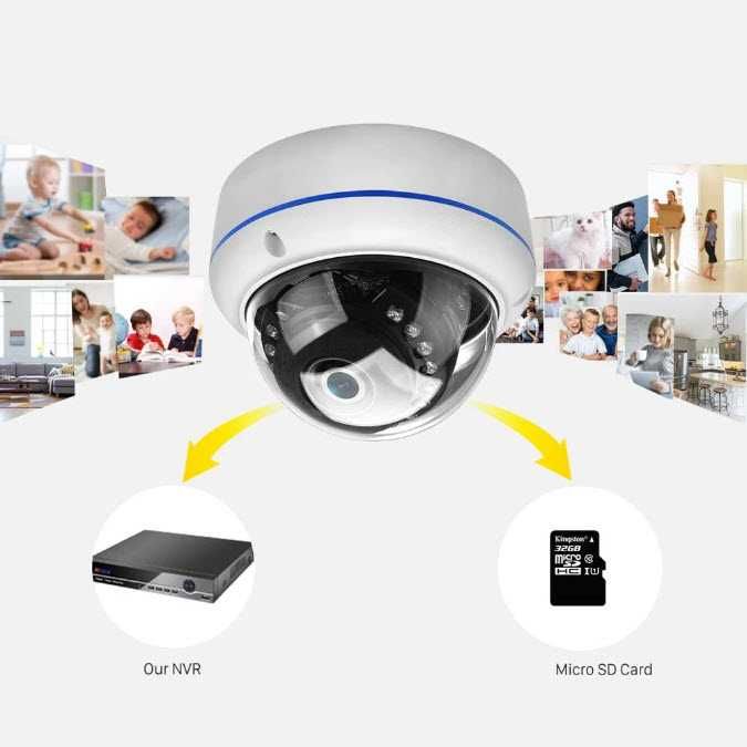 Беспроводная купольная IP камера 2MP WiFi ONVIF SmartHD IR iCSee/XMEye