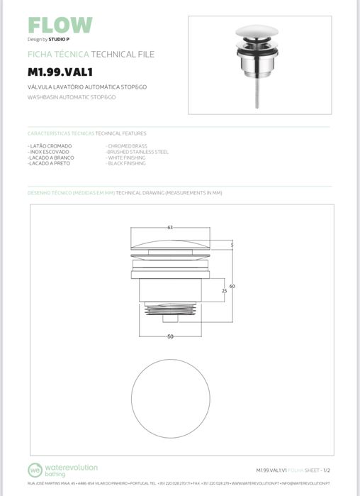 Misturadora de Bancada para lavatório
