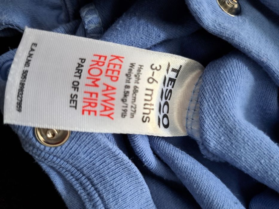 Pajacyk, piżamka, 68, Tesco, niebieska