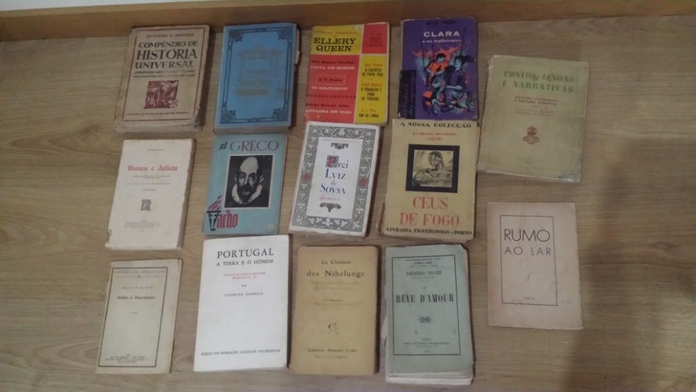 livros antigos de literatura portuguesa e estrangeira