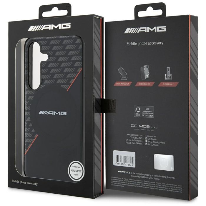 Etui AMG Double Layer Rhombs MagSafe do  Samsung Galaxy S25