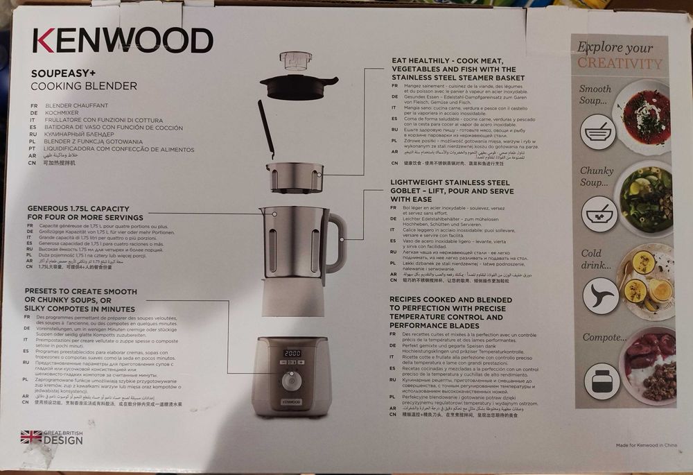 Maquina Fazer Sopa - Kenwood SOUPEASY+ CBL30 (NOVA, na CAIXA)