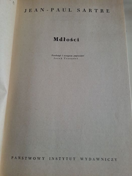 Sartre Jean - Paul Mdłości