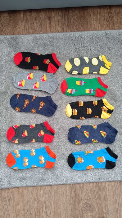 Zestaw męskich stopek, skarpetki, stopki, kolorowe, na prezent MIDINI