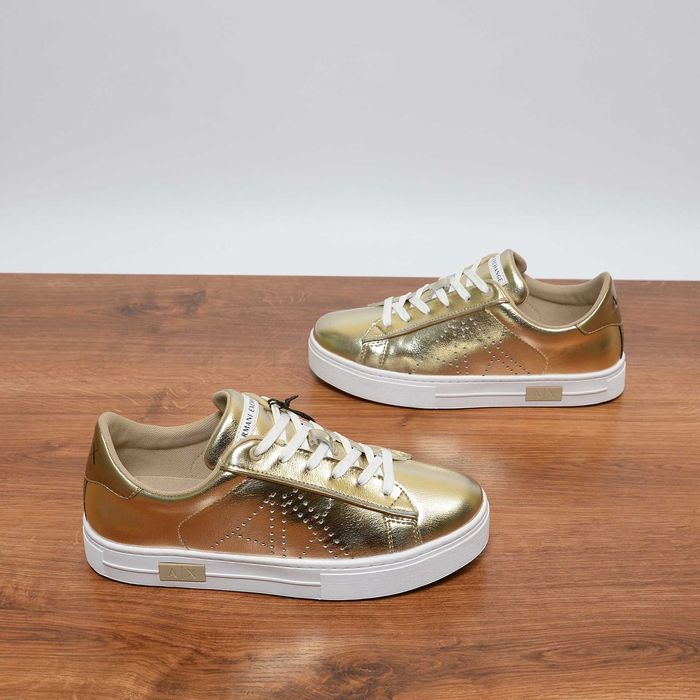 Armani Exchange Gold кеды кроссовки оригинал 40.5 / 26см XDX079-XV567