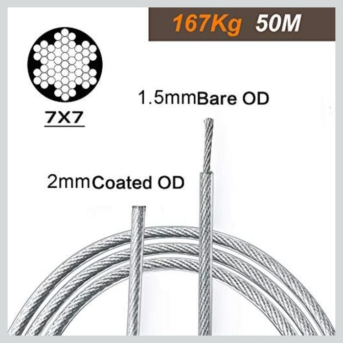 Lina stalowa 2 mm długość 50 m