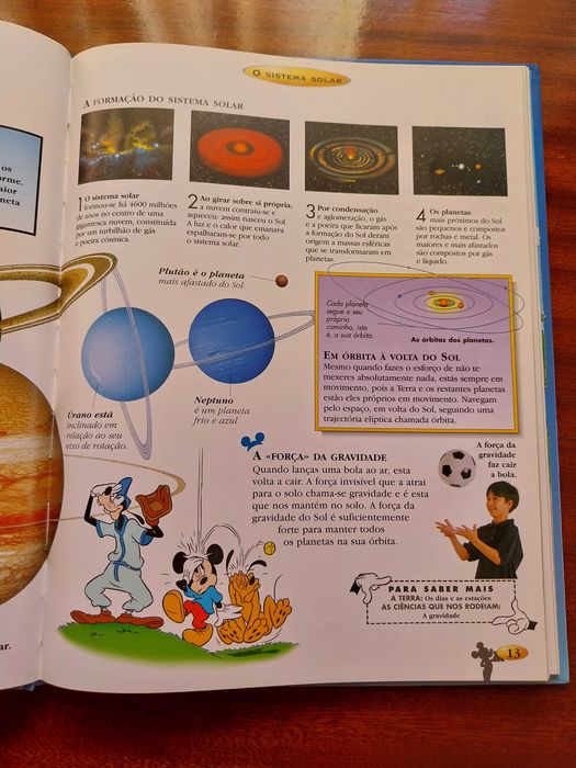 O Espaço, livro didático com personagens da Disney, muito bom estado,