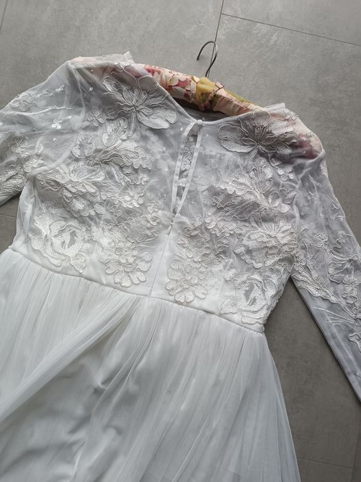 ASOS,Suknia ślubna,tiul,koronka,r 40