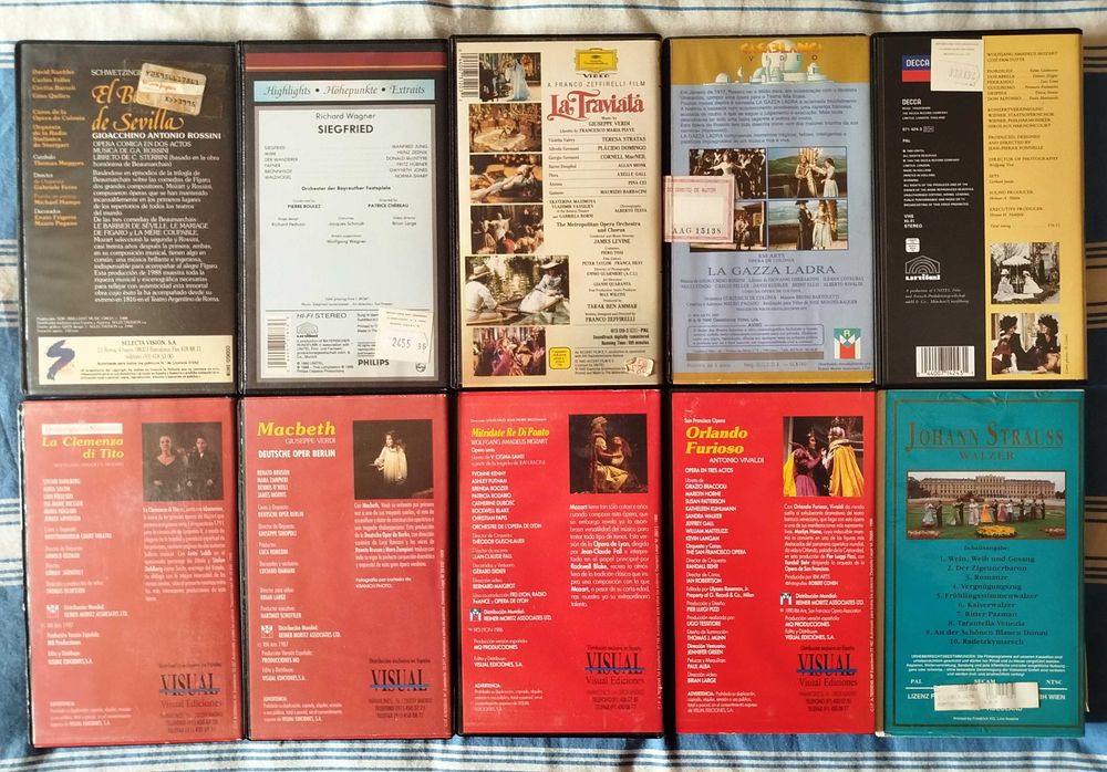 Cassetes VHS RARAS Concertos Ópera Musical Clássica Bailado TODAS: 60€