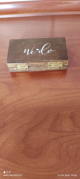 Boho pudełko drewniane na obrączki