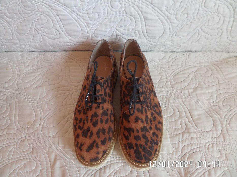 New Look buty oxfordki, derby leopard 37