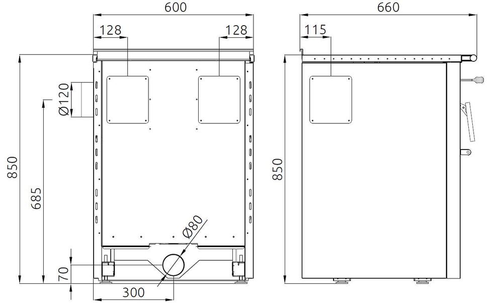 Kuchnia, piec kuchenny SENKO SG-60 INOX
