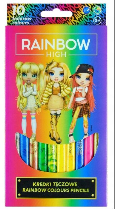 Kredki ołówkowe Astra Rainbow High 10 szt. - TĘCZOWE