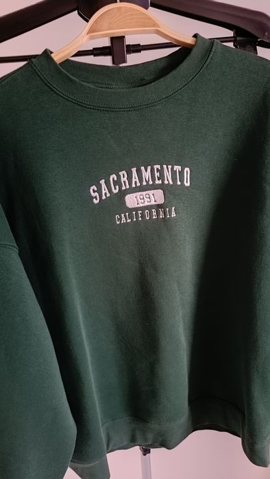 Pull & Bear ciemnozielona bluza vintage 90's