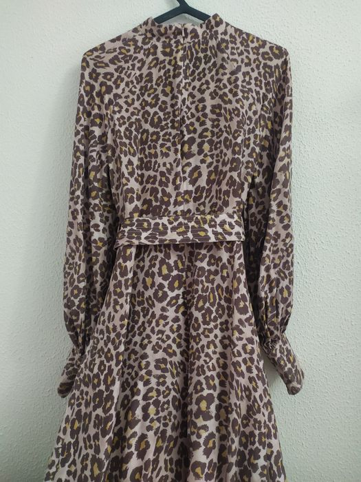 Vestido midi padrão leopardo Zimmerman