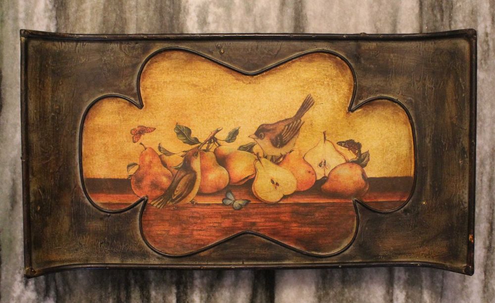 Bandeja, Travessa p frutas antiga em metal, estilo Art Déco com pernas