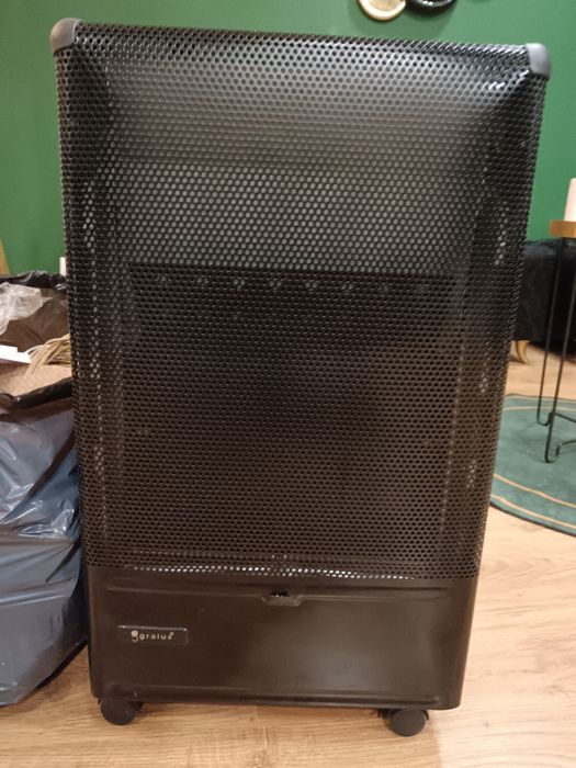 Aquecedor a gás butano Gralux — com rodas e grelha de proteção