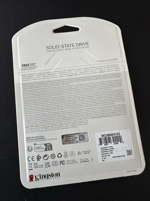SSD M.2 kingston KC3000 512GB nvme