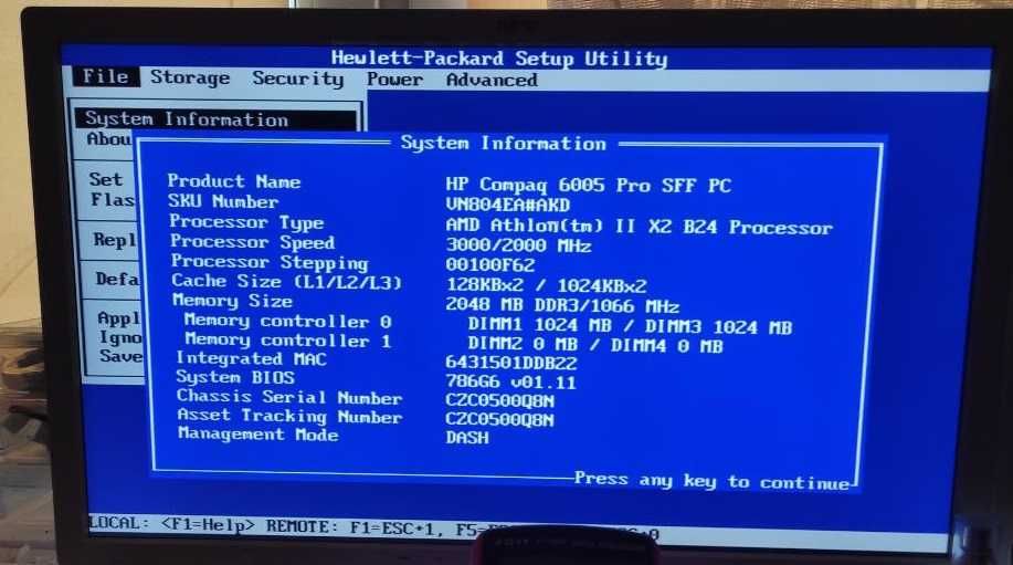 Komputer firmy Hewlett Packard HP Compaq 6005 Pro