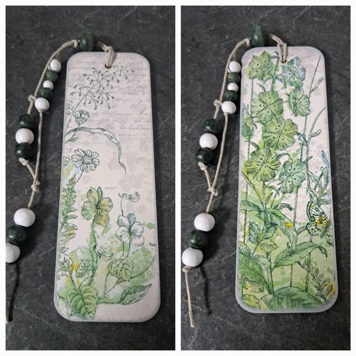 Zakładka do książki rośliny decoupage